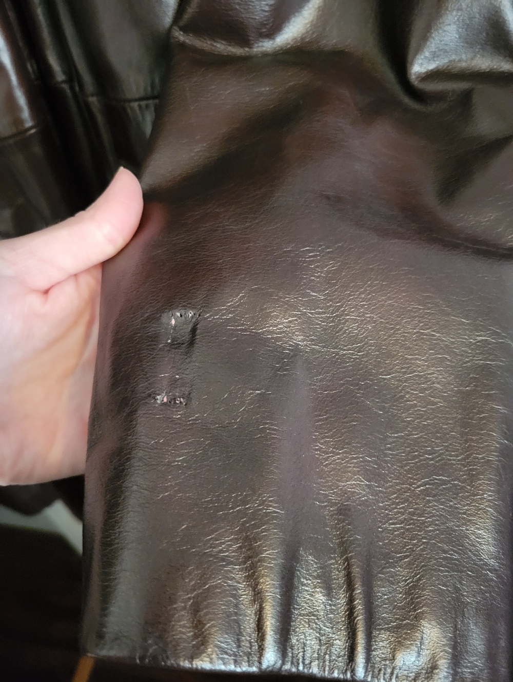 Vintage Burgundy Leather Trench Coat - Picture 8 of 14